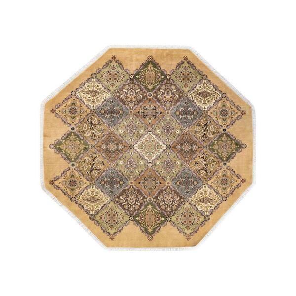 Solo Rugs Mogul One-of-a-Kind Traditional Yellow 7 ft. 1 in. x 7 ft. 1 in. Oriental Area Rug