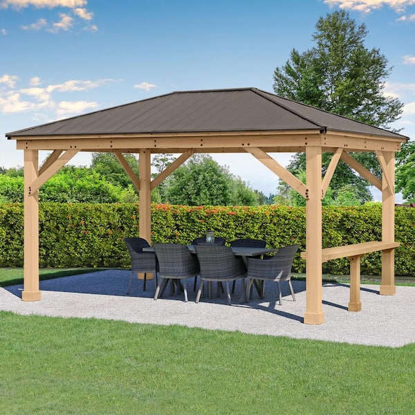 Yardistry Meridian 12 Ft X 16 Ft Premium Cedar Outdoor Patio Shade