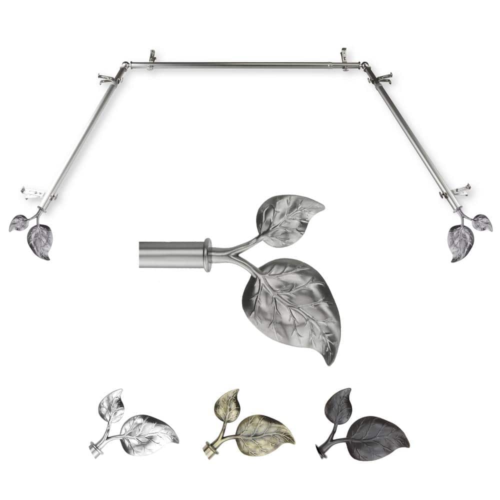"13/16"" Dia Adjustable 20""-36"", 38""-72"" Bay Window Curtain Rod with Batony Finials in Satin Nickel" price history on PriceWatchPro