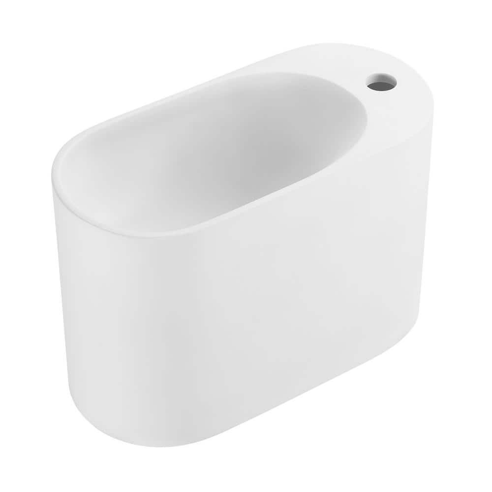Terre Matte White Ceramic Wall-Mount Bathroom Sink