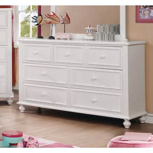 Edison 7-Drawer White Dresser (34 in. H x 53 in. W x 17 in. D)