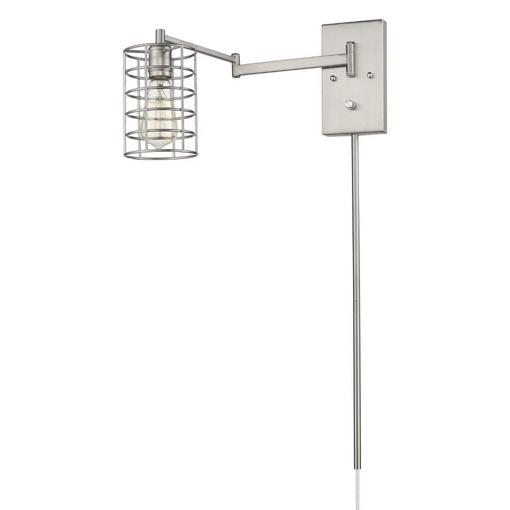 32 in. Silver Indoor Plug-in Sconce with No Bulbs Included price history on PriceWatchPro