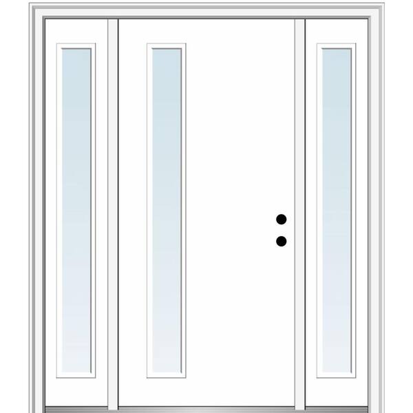 MMI Door 64.5 in. x 81.75 in. Viola Left-Hand Inswing 1-Lite Clear Low-E Painted Fiberglass Prehung Front Door with Sidelites