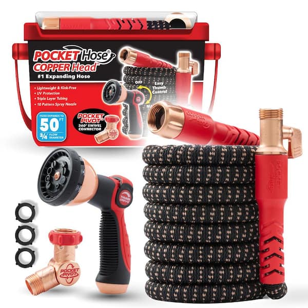 3/4 in x 50 ft. Expanding Copper Head Light Duty Hose