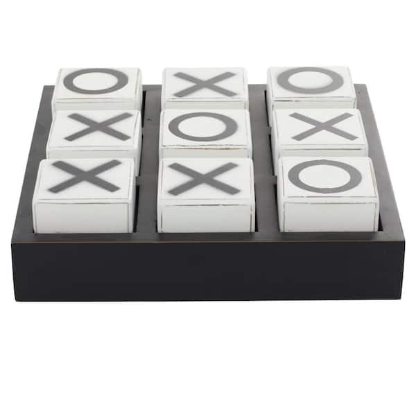 Tic Tac Toe Game - Black & Silver