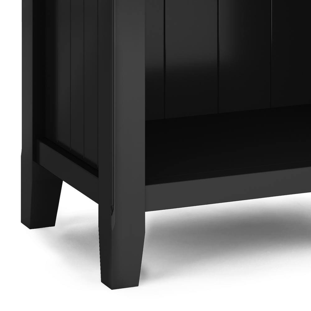 Acadian Black Solid Wood 24" Bedside Nightstand Table