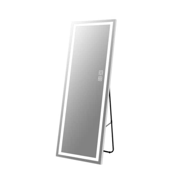Unbranded 22 in. W x 65 in. H Rectangular Aluminum Framed Dimmable Wall Bathroom Vanity Mirror in Sliver