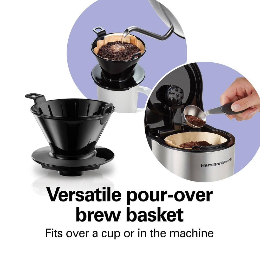 Hamilton Beach 7-in-1 Black and Stainless Steel Coffee Maker