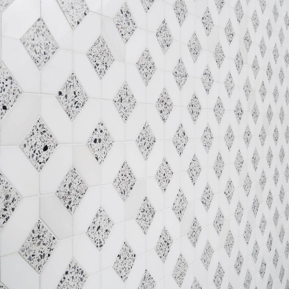 Truffle White 12x12 Marble and Terrazzo Mosaic Tile