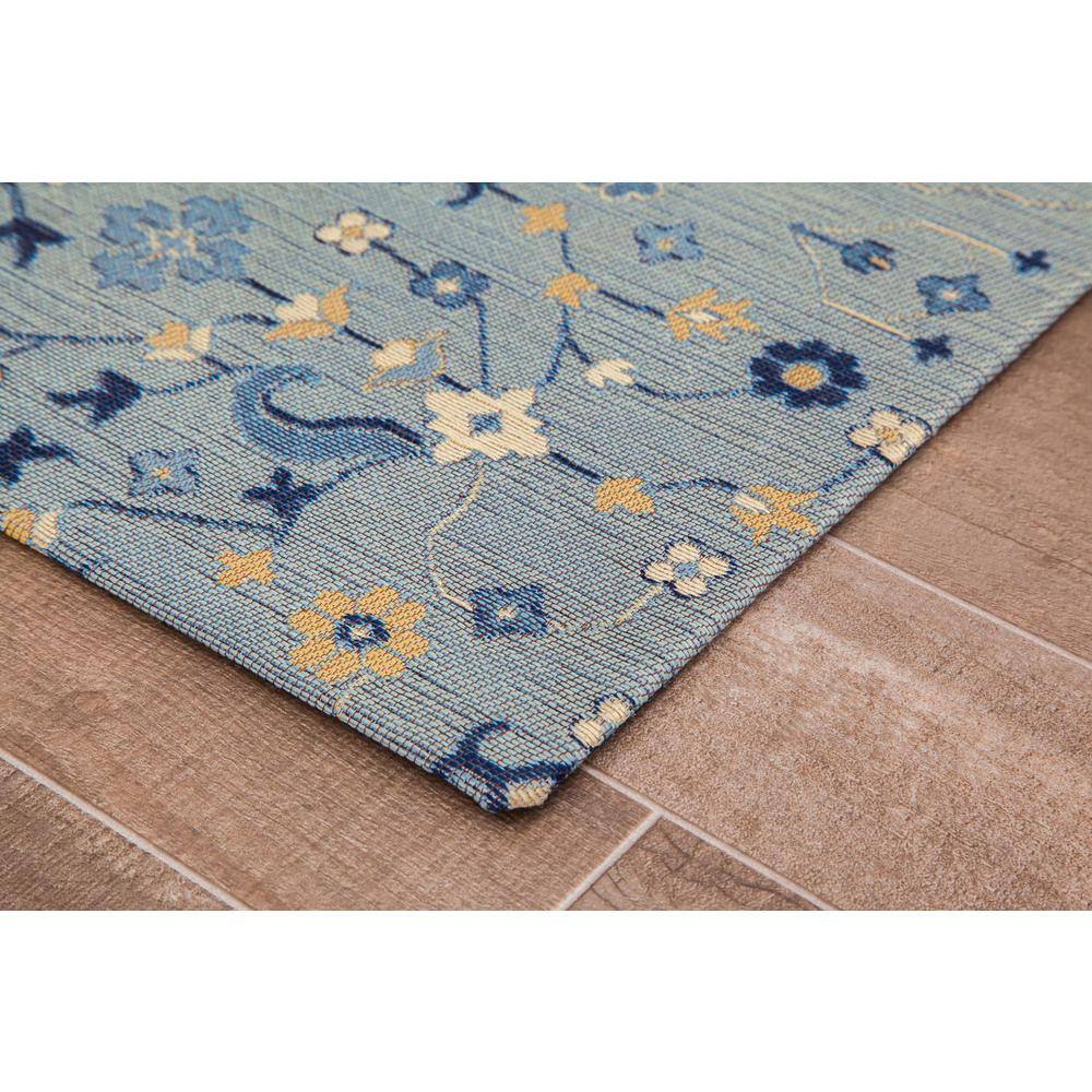 Blue and Beige Jacquard Polyester Office Chair Mat