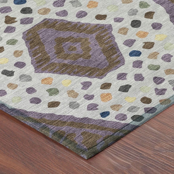 Chantille Machine Washable Indoor/Outdoor Abstract ACN2457 Plum 3 ft. x 4 ft. Area Rug