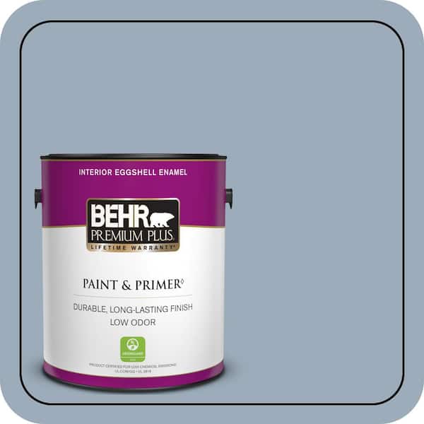 BEHR PREMIUM PLUS 1 gal. #570F-4 Blue Willow Eggshell Enamel Low Odor Interior Paint & Primer