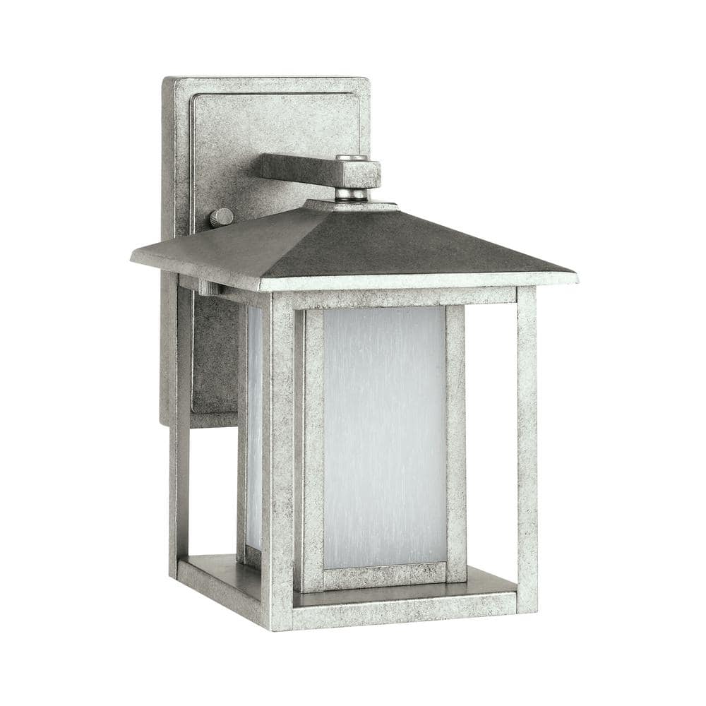 Hunnington 1-Light Weathered Pewter Outdoor 11 in. Wall Lantern Sconce price history on PriceWatchPro