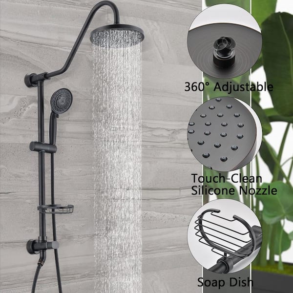 Wall-mounted complete shower system with soap dish (not including