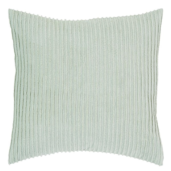 Better Trends Julian Collection in Solid Stripes Design Sage Euro 100% Cotton Tufted Chenille Sham
