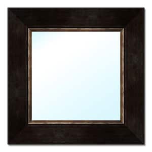 Small Square Dark Brown Mirror (18.5 in. H x 18.5 in. W)
