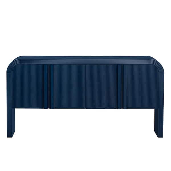 Navy Blue Wood MDF 63 in. W Sideboard with Adjustable Shelves