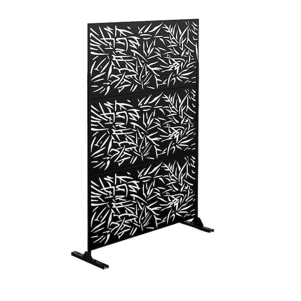Tidoin 6.33 ft. H x 3.93 ft. W Black Laser Cut Privacy Mesh Screening Garden Metal Fence Panel