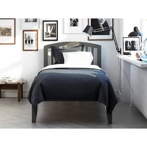 Richmond Twin Platform Bed with Open Foot Board in Grey
