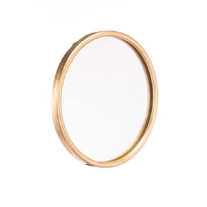 Small Round Gold Contemporary Mirror (12 in. H x 12 in. W)
