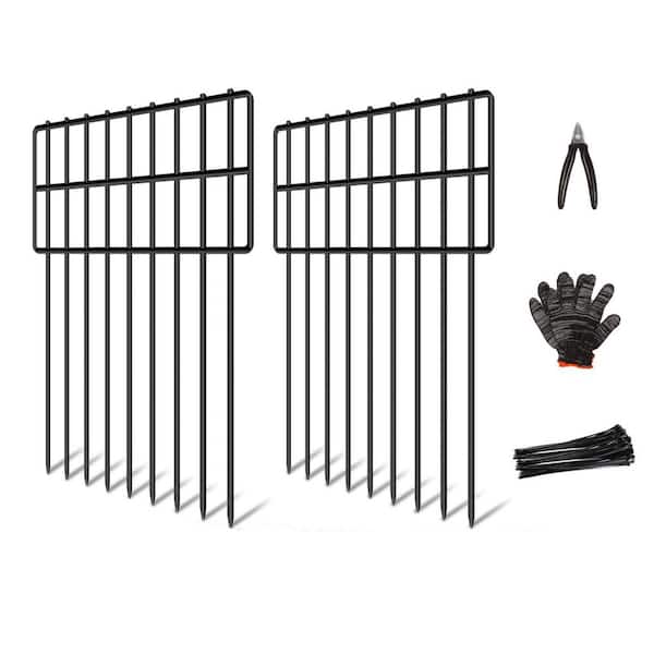 1.42 ft. x 1.08 ft. Rustproof Metal Flat Top Metal Privacy Fence Panel, Border Fence for Outdoor and Yard Etc. (25-Pack)