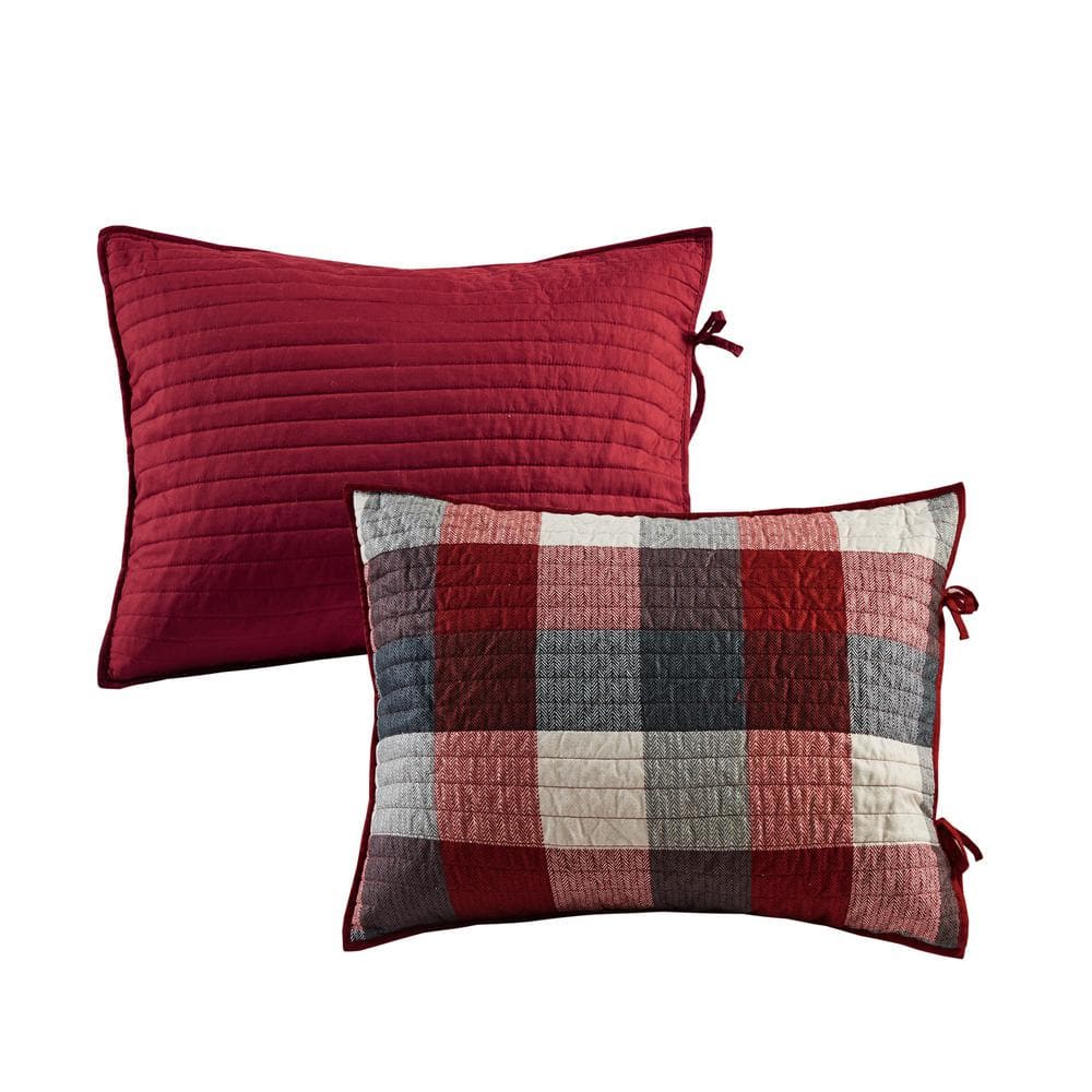 Red and Black Plaid Reversible Daybed Cover Set