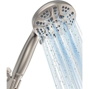 High Pressure 6-Spray Patterns with 1.8 GPM 4.33 in. Wall Mount Rain Fixed Shower Head in ‎Brushed Nickel