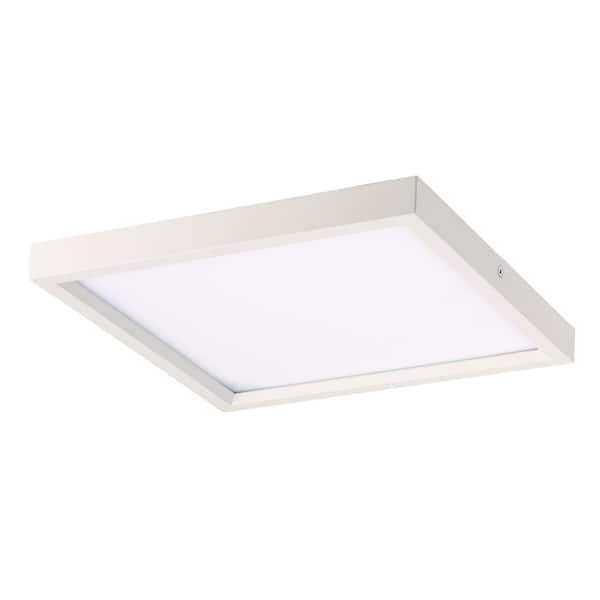 Minka Lavery Vantage 11 in. square 1-Light White LED Flush Mount with Acrylic Diffuser
