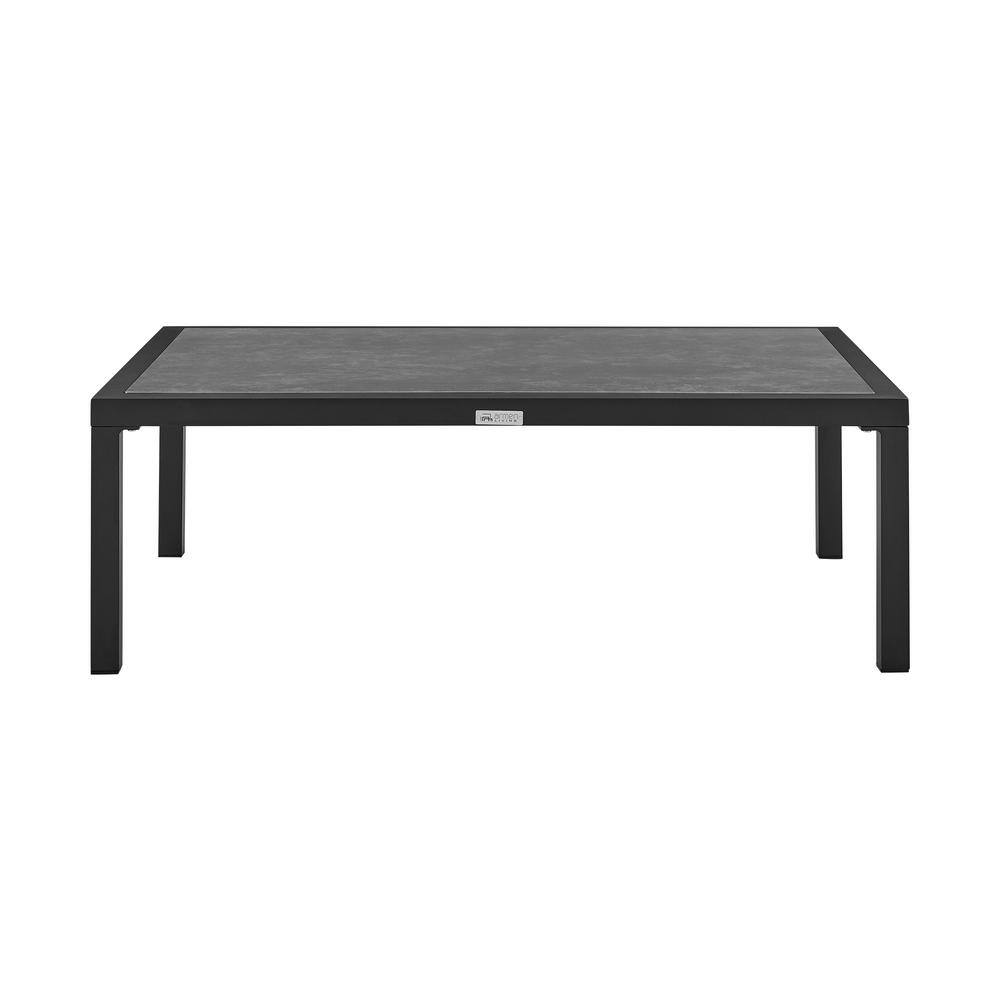 Mareike Black Aluminum and Ceramic Outdoor Coffee Table