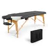 CAPHAUS 84 in. Black Memory Foam Massage Table with Foldable Legs BMT-CH84362W-BK
