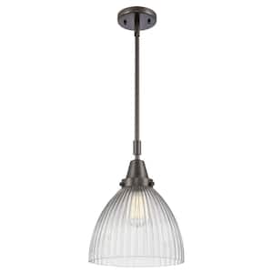 Seneca Falls 100-Watt 1-Light Oil Rubbed Bronze Standard Mini Pendant Light with Clear Glass Shade, No Bulbs Included