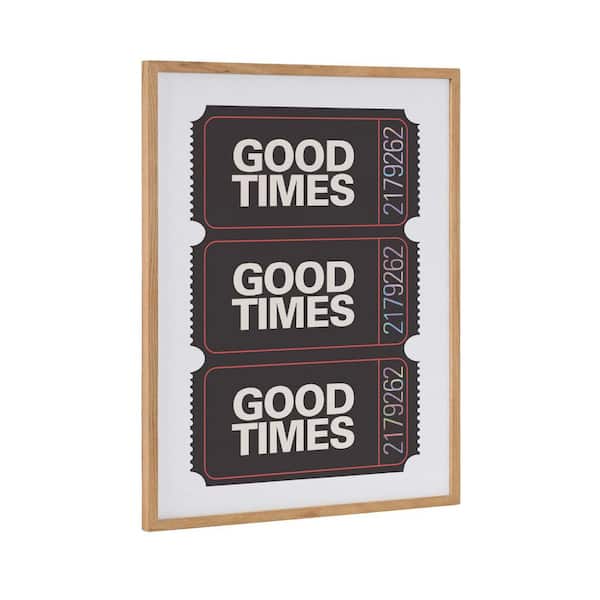 Kate and Laurel Gallery Preppy Retro Positive Quote Good Times by The Creative Bunch Studio Natural Framed Art Print 16 in. x 20 in.