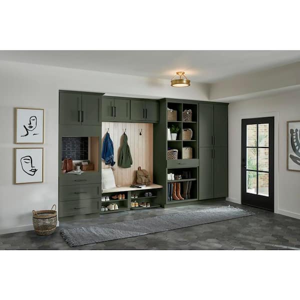 Avondale 24 in. W x 84 in. H x 24 in. D Ready To Assemble Plywood Shaker Utility Pantry Cabinet in Fern Green