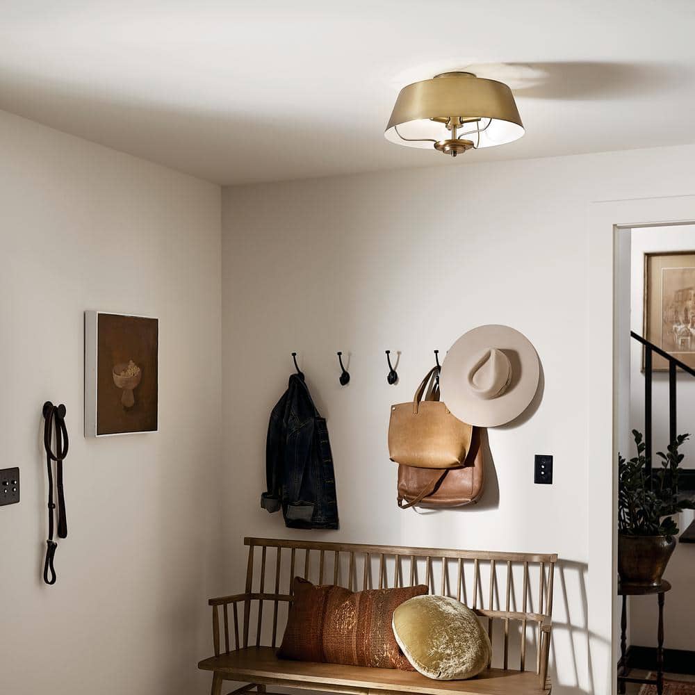 Luella Elegant 3-Light Brushed Natural Brass Pendant