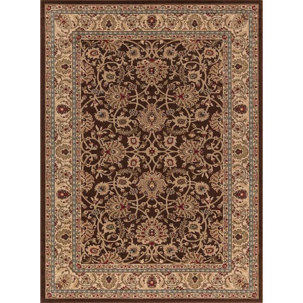 Concord Global Trading Ankara Mahal Brown Rectangle Indoor 9 ft. x 13 ft. Area Rug