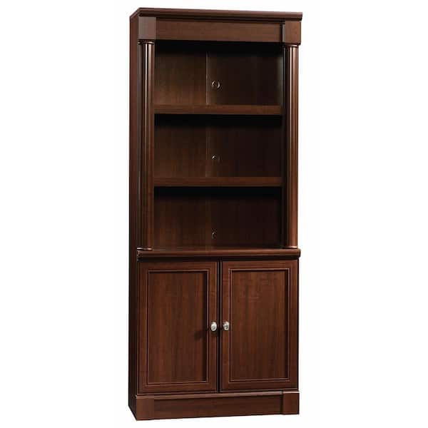SAUDER 71.85 in. Cherry Wood 5-shelf Standard Bookcase with Doors