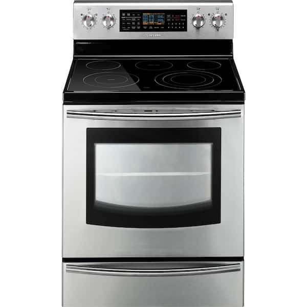 Samsung 5.9 cu. ft. Flex Duo Double Oven Electric Range with Self-Cleaning Dual Convection Oven in Stainless Steel