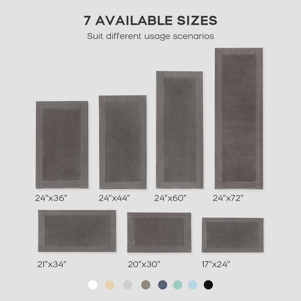 Gray Cotton Tufted Reversible Bath Rug Set