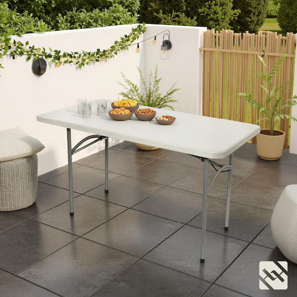 HAMPDEN FURNISHINGS Baldwin 24 in. x 48 in. Plastic Top Metal