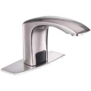 Touchless Single Hole Bathroom Faucet in Brushed Nickel