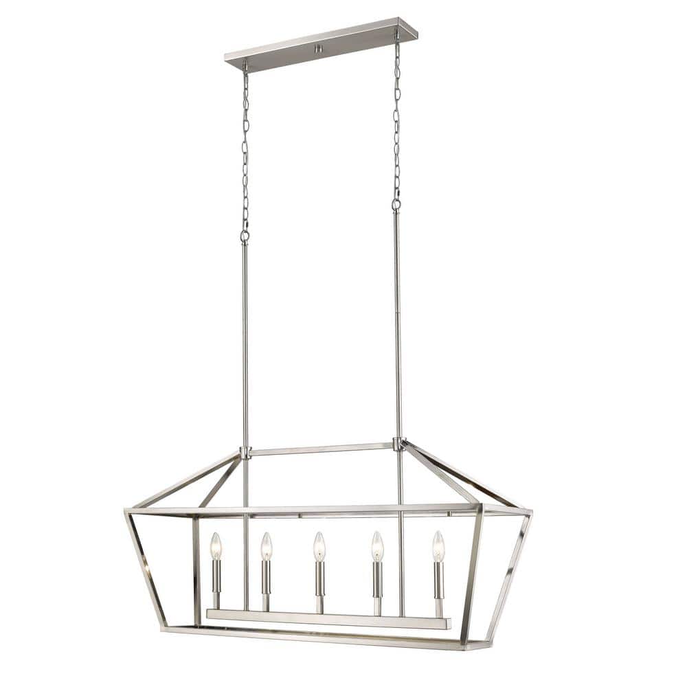 3245-SN 5-Light 40 in. Wide Taper Candle Silver Nickel Chandelier price history on PriceWatchPro