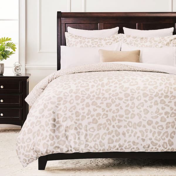 CHANASYA Chanasya Leopard Print Reversible Microfiber Duvet Cover Set, Twin