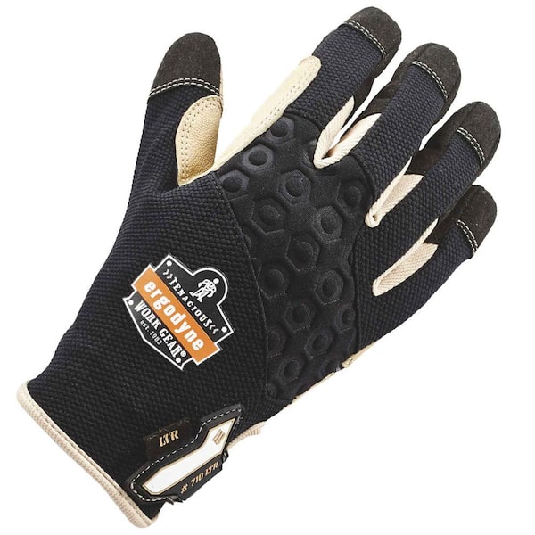 Ergodyne XL Black Heavy-Duty Leather-Reinforced Gloves