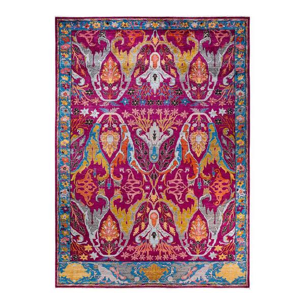 Solo Rugs Serapi One-of-a-Kind Traditional Pink 9 ft. x 14 ft. Area Rug ...