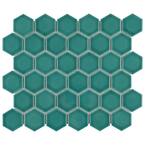 Tribeca 2 in. Hex Glossy Jade 11-1/8 in. x 12-5/8 in. x 7mm Porcelain Mosaic Tile (9.96 sq. ft./Case)