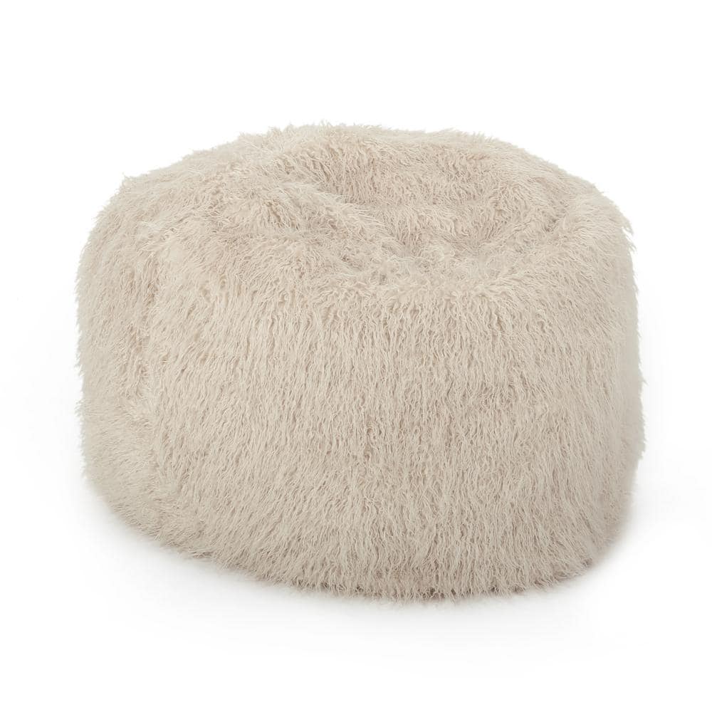 Noble House 5 ft. Taupe Long Faux Fur Bean Bag 71498 - The Home Depot