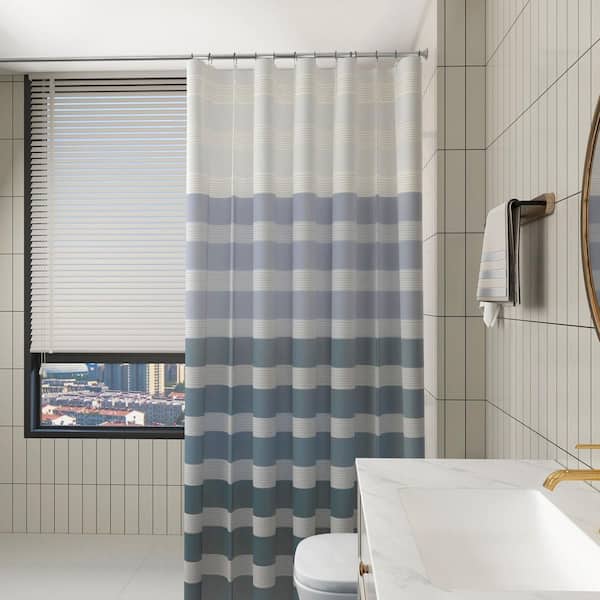 70.87 in. x 70.87 in. Polyester Shower Curtain, Bathroom Partition Curtain, Striped Shower Curtain