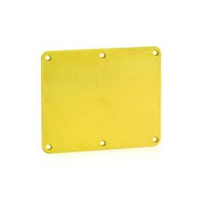 2-Gang Blank Coverplate for Temporary Power Portable Outlet Box, Yellow