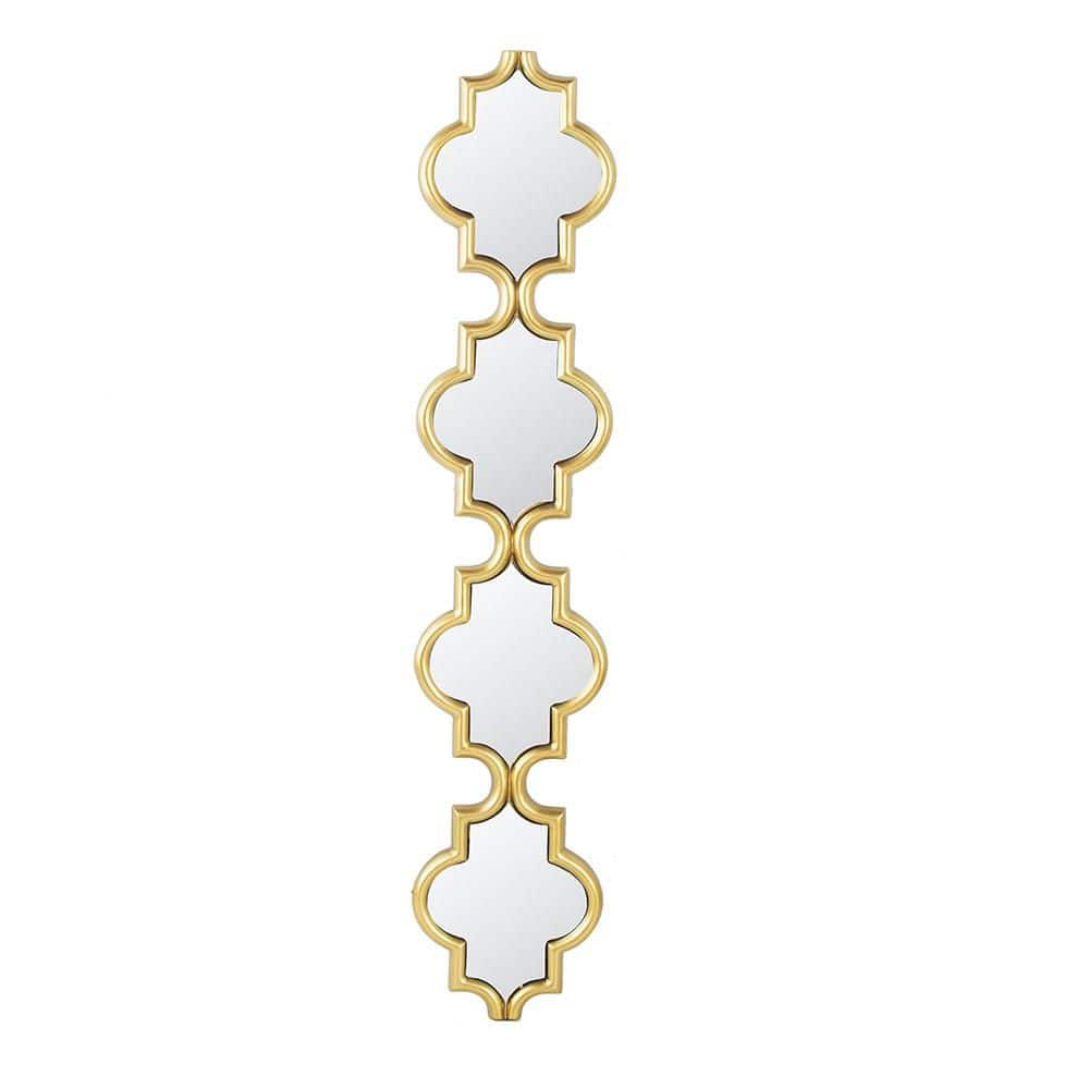Gold 9.5 in. W x 47.2 in. H Narrow Four Tiered Wall Mirror