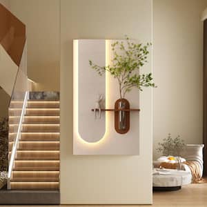 Multi-Colored PVC Wall Sculpture with Simulated Green Plants and Glass Vase and Rabbit Statue